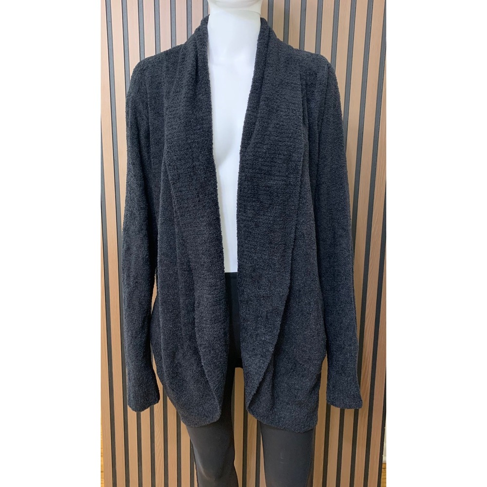 Barefoot Dreams CozyChic Lite Circle Cardigan Charcoal Gray 452 Open Front L/XL